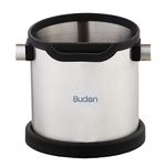 Budan Espresso knock box ,durable container anti slip coffee grind dump bin, Detachable Coffee Knock Box for home and cafe use, Silver, Regular