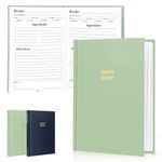 Serrenf Perfect Blank Recipe book - Write In Your Own Recipes,Organize Your Recipes- Waterproof Cover and 186 Blank Pages Recipe Notebook (spring green)