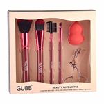 GUBB Beauty Surprise Kit | 4 Makeup Brushes - Powder, Foundation, Eyeliner & Eyebrow Brush | Beauty Blender | Eyelash Curler