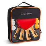 PRO SPIN Ping Pong Paddles - High-Performance Set of 4 Table Tennis Rackets, 8 Ping Pong Balls (3-Star), Premium Carrying Case | Professional Ping Pong Paddle Set for All Levels | Indoor Outdoor Games