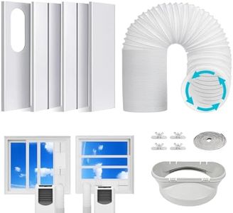 Estoder Portable Air Conditioner Window Vent Kit with 5.9" Exhaust Hose (Length Up To 79”), Universal Portable AC Duct Kit with Coupler, Adjustable Window Seal for Sliding Vertical & Horizontal Window