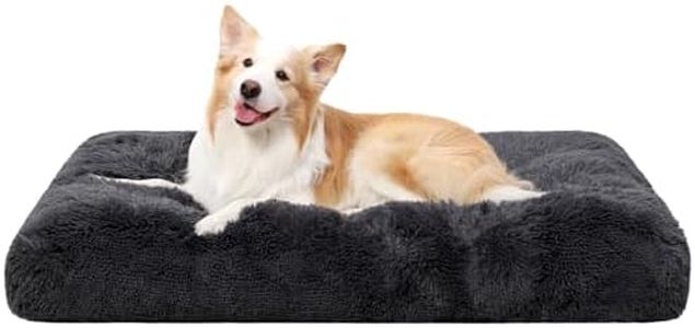 Favodormir Panier pour Chien Grande Taille XL, Base antidérapante, Coussin Chien Lavable, Tapis Matelas Lit Chien Anti-Stress, Gris Foncé 105 x 70 cm