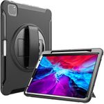 ProCase for iPad Pro 12.9 Tough Case 2020 2018, Rugged Heavy Duty Shockproof Cover Case with Pen Holder, for iPad Pro 12.9 Inch 4th /3rd Generation -Black