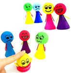 JZK 8pcs Emoji creative cute bouncing dolls, kids birthday party favours, party bag fillers, party supplies decorations