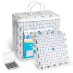 Yiitoll Blocking Mats for Knitting, Extra Thick Knitting Blocking Mats with Grid Radial Lines, 9 Packs Crochet Blocking Board with 100 T-pins and Storage Bag (White)