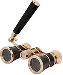 Theater Binoculars, 3X25 Opera Glasses Binocular Telescope Mini Portable Vintage Theatre Telescope for Women Girls Children in Theater Musical Concert Cinema (Black)