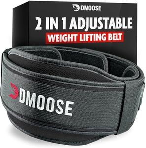 DMoose Exercise Belt for Men & Women - 2 in 1 Adjustable 4" 6" Width - weight-lifting belt with Auto-Locking Buckle - Optimal Back Support weight belts for Weightlifting, Powerlifting, Squats