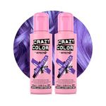 Crazy Color Vibrant Hot Purple Semi-Permanent Duo Hair Dye. Highly Pigmented Royal Purple Conditioning & Oil Nourishing Vegan Formula | No Bleach or Ammonia | 200ml