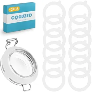 CoguZed Replacement Silicone Seals for Regular Mouth Jars 3.75 Inch, Rubber-Free Airtight Canning Gaskets, Durable Leakproof Rings for Kitchen Storage (12 Pcs, White)