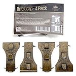 Holiday Joy - 4 Metal Brick Wall Clip Fastener Hooks - Holds Up to 25 Pounds - Fits Brick 2-1/8 inch to 2-1/2 inch in Height - Made in USA (4 Pack)