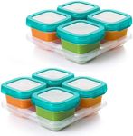 OXO Tot Baby Blocks Food Storage Containers, Teal, 6 oz - Set of 2