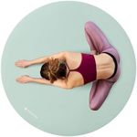 Navaris Round Yoga Mat - Circular Non-Slip Thick Round Workout Mat - Rubber Portable Yoga Meditation Stretching Exercise Mat Circle - Easy to Clean - Misty Blue 47.2" (120cm)