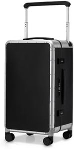 ROAMING 24 Inch Check Luggage Durable All Aluminum Hard Shell Suitcase with Wide Handle Zipperless with 360 Spinner Wheels, TSA Lock Smart Organizational Pockets for Business Travel Silver Black
