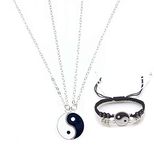Binami 2 Pcs Yin Yang Adjustable Bracelet Matching Friendship Relationship Bracelets for Best Friend BFF Couple Valentines Gift, rope, rope