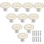 AvoDovA 10PCS Kitchen Cabinet Knobs Drawer Pulls Ideal Door Knobs Set,White Drawer Handles Furniture Knobs Set Pull Handles for Kitchen Cabinet Cupboard Drawer Furniture Decoration