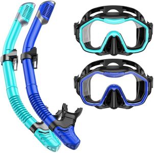 Snorkeling Gear for Adult Kid - Anti-Fog Mask with Top Dry Valve