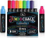 LANA & LUCA Jumbo Liquid Chalk Markers Square Tip - Bold Color Chalk Board Marker for Chalkboards, Windows, Signs, Blackboards - 15mm Tip (8 Pack)