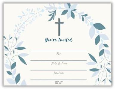 Elcer 25 Religious Invitations – Boys or Girls - Fill in Blank Cards Invites - Baptism, Confirmation, Holy Communion, Christening, Reconciliation, Baby Dedication with envelopes, 5x7 inches