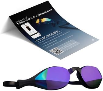 THEMAGIC5 VECTOR Swim Goggles for Men and Women - The World's 1st Custom Fit Swimming Goggles for Adults - QR Code Ships by Mail - Anti-Fog Competitive Racing Pool (VECTOR PURPLE MAGIC MIRROR BLUE)