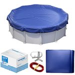 Winter Pool Cover 12 ft Round for Above Ground | Extra Thick & Durable Above-Ground Pool Cover | Sapphire Series of Premium Cold- and UV-Resistant Pool Cover | by Yankee Pool Pillow