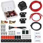 6M 12V 140 Amp Split Charge Relay Kit, Smart Dual Battery Isolator, Voltage Sensitive Relay Kit with LED Screen Display for Campervan Van Truck SUV RV ATV UTV Boat