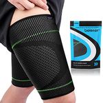 beister Thigh Compression Sleeves Hamstring Support, Anti Slip Thigh Sleeve (Pair), Leg & Thigh Brace Wrap for Sore Hamstring, Groin, Muscle Sprains, Tendinitis, Workouts, Sciatica Pain