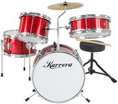 New Childrens 4 Piece Red Diamond Drum Kit Set Musical Instrument,kids