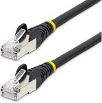 StarTech.com 8ft CAT6a Ethernet Cable - Low Smoke Zero Halogen (LSZH) - 10 Gigabit 500MHz 100W PoE RJ45 S/FTP Black Network Patch Cord Snagless w/Strain Relief (NLBK-8F-CAT6A-PATCH)