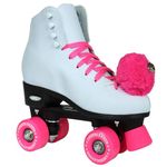 Epic Skates Cheer06 Cheerleader Indoor/Outdoor Quad Roller Skates, White/Pink, Size 6