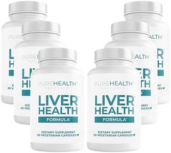 PUREHEALTH RESEARCH Liver Health Detox and Cleanse Supplement for Fatty Liver - Liver Support Supplements for Women & Men - Blend with Artichoke Extract, Milk Thistle and Dandelion - 360 Capsules