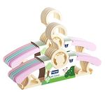 Hopop Kids Hanger | Telescopic Adjustable Anti Slip Plastic Hanger for Baby & Kids Clothes | Kids Hangers for Clothes | Extendable Hanger for Wardrobe | Baby Hangers | Multicolour (Pack of 12)