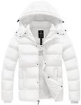 Wantdo Men's Winter Parka Coats Puffer Jackets Bubble Coats Winter Jacket (White, Large)