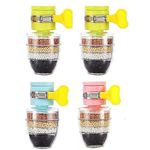 Pack of 4 Activated Carbon Faucet Water Filters Home Kitchen Faucet Tap Water Tap Filter Multilayer Clean Purifier Filter Cartridge Five Layer Water Filter Tap Filter (6 Month Warranty) (KN-A)