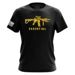 Tactical Pro Supply Pro-Gun Men’s T-Shirt, 100% Cotton Material, Short Sleeve Shirt & Crew Neck Casual Daily Wear - Essential Men Black - X-Large, Essential Men Black, X-Large