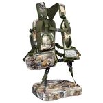 CAMOMAX Turkey Vest,Turkey Hunting Vest with Seat: Lightweight Turkey Hunting Vest with Game Pouch, Adjustable Turkey Hunting Accessories, Tree Camo2, One size