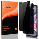 Caisemo 2 Pack For iPhone 11, iPhone XR 6.1" Privacy Tempered Glass Screen Protector, 9H Hardness, Anti Scartch,Anti Spy