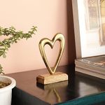 PURESTORY Heart Shape Decoration Items | Heart Shape Showpiece | Decor Items for Book Shelf | Showpiece for Bedroom & Living Room | Showpiece for Couple Gift | Decorative Showpiece - 6.5 Inches