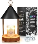 OGACFO Candle Warmer Lamp,with Timer and Dimmable Flameless Scented Candle Wax Warmer,Bi Metal Shade Anti-scald Design Electric Candle Melter for Jar Candles with 2 Bulbs for Home Decor and Gift-Black