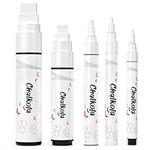 White Chalkboard Chalk Markers - White Dry Erase Marker for Blackboard, Chalkboard Signs, Windows, Glass | Variety pack - Fine & Jumbo Size Ink Pens (1mm, 3mm, 6mm, 10mm, 15mm)