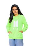 SXV Style Unisex Printed Hoodie : B/T/S (Neongreen-White, 2XL)