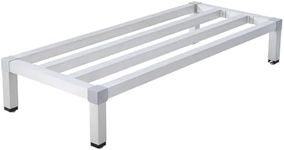 GarveeTech Aluminum Dunnage Rack 48" x 14" x 8" | 1000 Lb Capacity | Low Shelf for Storage Off The Floor in Kitchens, Restaurants, Supermarkets, and Grocery Stores