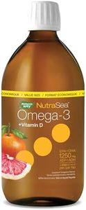 Nature's Way NutraSea Omega-3 and Vitamin D Supplement - Fish Oil with EPA and DHA – Support Healthy Heart and Brain, Help Build Strong Bones and Teeth & Help Support Immune System - Grapefruit Tangerine, 500 ml Liquid