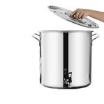 THEGA Soup Pot With Lid - Stock Pot, Stockpot With Lid Stainless Steel Soup Stockpot Composite Bottom 5-90L Wine Bucket, Thicken Milk Can With Tap (Size : 20 * 20cm(5L))