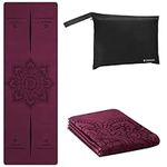 Navaris Foldable Yoga Mat for Travel - 1.5 mm Thin Exercise Mat for Yoga, Pilates, Workout, Gym, Fitness - Non-Slip Folding Portable Mat - Purple