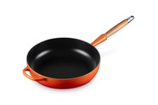 Le Creuset Signature Cast Iron Saute Pan With Wooden Handle 28cm Volcanic, 20259280900422