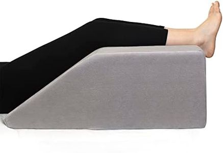 Healthex Leg Elevation Pillow with Memory Foam Top - Elevated Leg Rest Pillow for Circulation, Swelling, Kneef - Wedge Pillow for Legs, Sleeping, Reading, Relaxing - Removable Washable Cover (10 Inch)