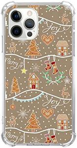 Vintage Christmas Trees Houses Reindeer Patterns Case for iPhone 12/iPhone 12 Pro , Cute Christmas Sock Gift Snowflake Case for Girls Boys Women Men, Soft TPU Bumper Case for iPhone 12/iPhone 12 Pro