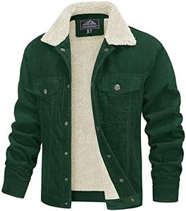 MAGCOMSEN Winter Coats for Men Corduroy Jacket Men Sherpa Lined Fleece Warm Cargo Casual Coat with 5 Pockets