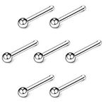 JewelrieShop Nose Studs Rings 40Pcs Stainless Steel Ball Design Nose Piercing Set