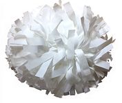 kuugear Pair, 6" Plastic Cheerleading Pom Pom Baton Handle - White